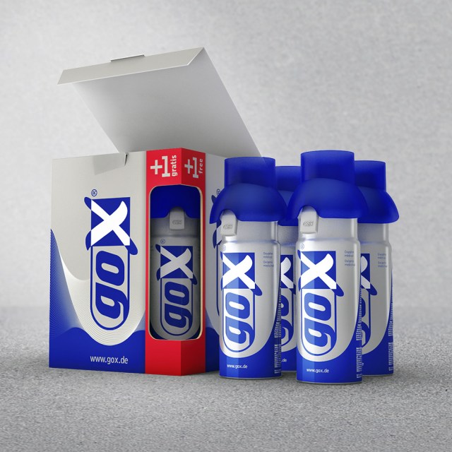 goX – medizinischer Sauerstoff in Dosen - 6 Liter 3+ 1 Einzeldosen