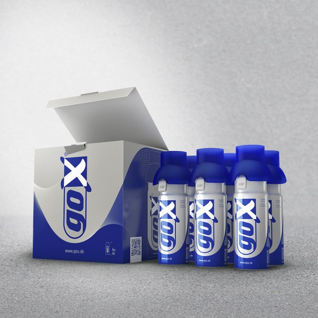 goX – medizinischer Sauerstoff in Dosen - 6 Liter, 6 Einzeldosen